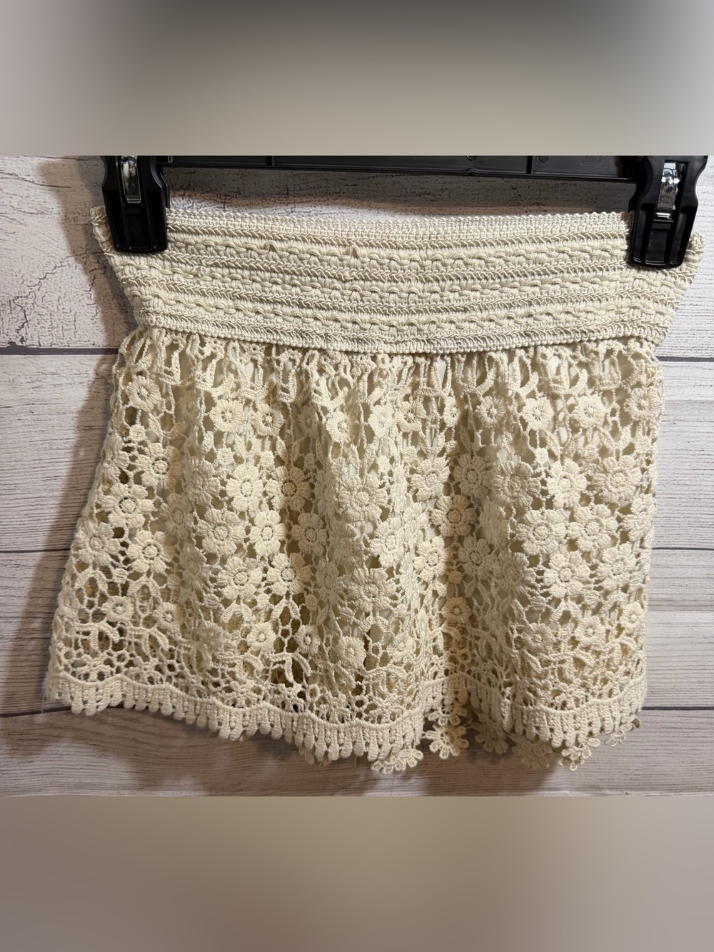 JK Designs Cream Crochet Skort